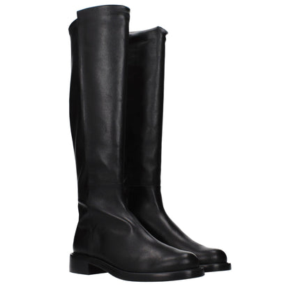 Stuart Weitzman Black Leather Over The Knee