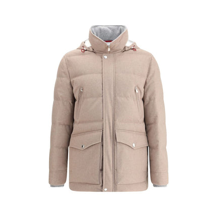 Brunello Cucinelli Beige Cashmere Full-Length Jacket