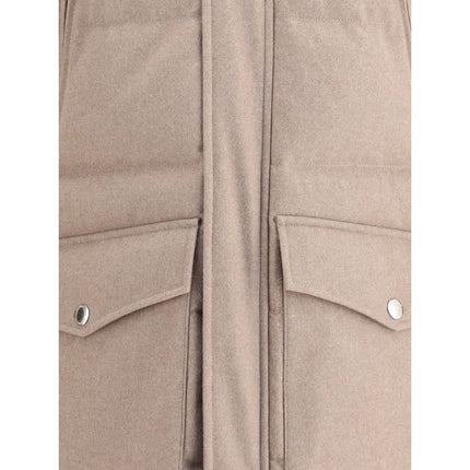 Brunello Cucinelli Beige Cashmere Full-Length Jacket