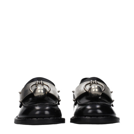 Prada Black Leather Slip-On Loafers