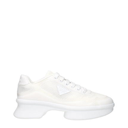 Prada White Fabric Low Top Sneakers