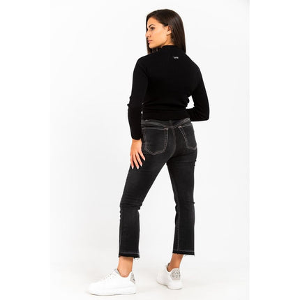 Gas Gray Cotton Cropped Jeans