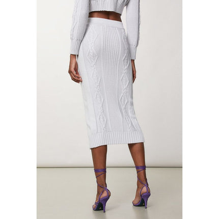 Patrizia Pepe White Viscose Midi Skirt