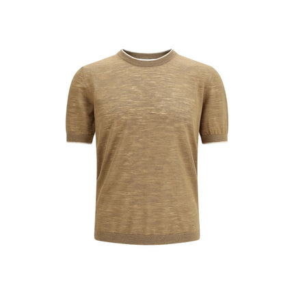 Brooksfield Beige Linen Shortsleeve Shirt