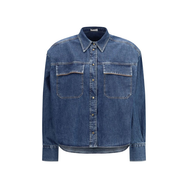 Brunello Cucinelli Blue Denim Shirt