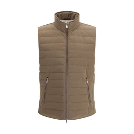 Brunello Cucinelli Beige Polyester Sleeveless Jacket