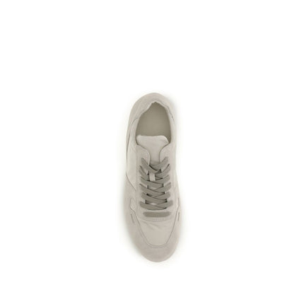 Rick Owens Gray Calf Leather Bos Taurus Low Top Sneakers