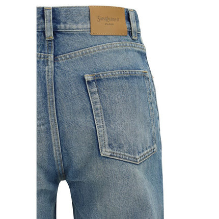 Saint Laurent Blue Cotton Flared Jeans