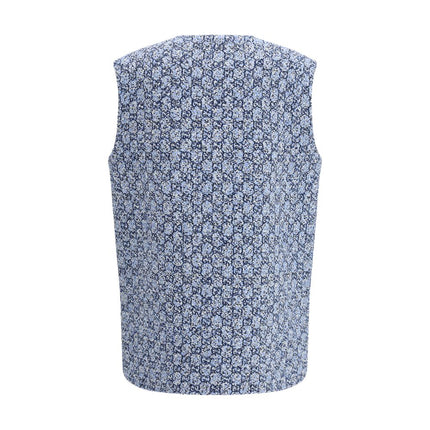 Gucci Blue Cotton Sleeveless Jacket