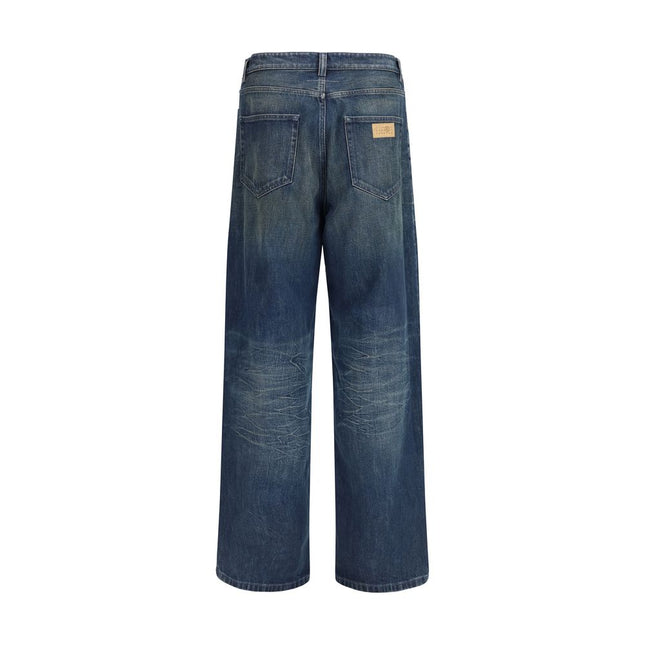 MM6 Blue Cotton Straight-Leg Jeans