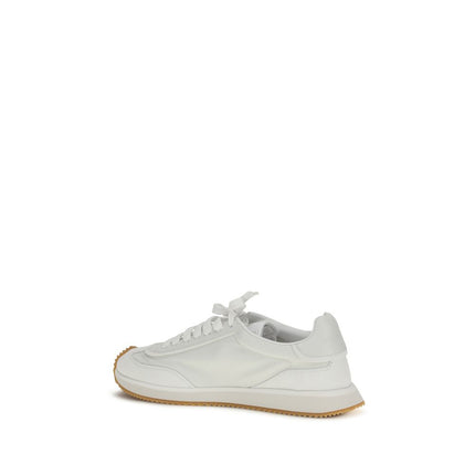 Dolce & Gabbana White Calf Leather Bos Taurus Athletic Sneakers