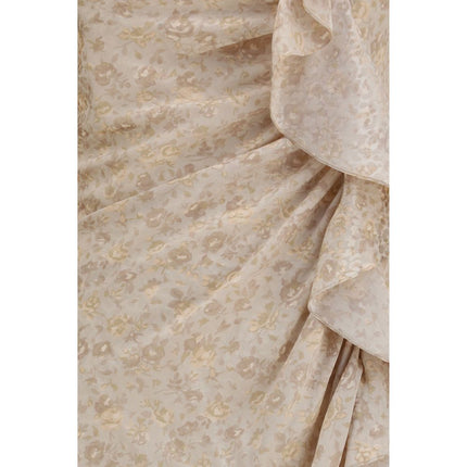 Alessandra Rich Beige Silk Casual Dress