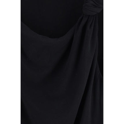 PINKO Black Cotton Sleeveles T-Shirt