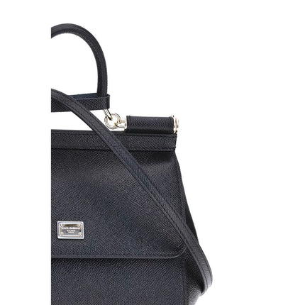 Dolce & Gabbana Black Calf Leather Bos Taurus Shoulder Bag