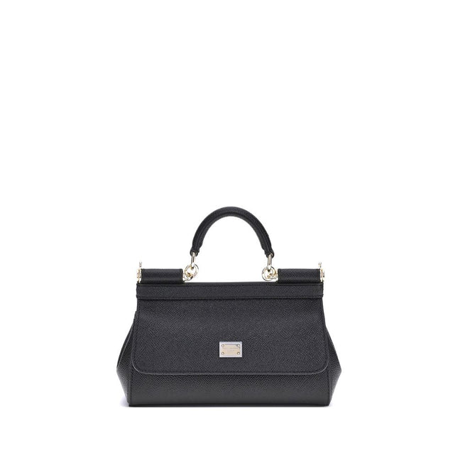 Dolce & Gabbana Black Calf Leather Bos Taurus Handbag