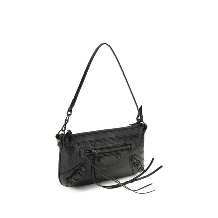 Balenciaga Black Lamb Ovis Aries Aries Shoulder Bag