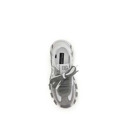 Dolce & Gabbana Gray Calf Leather Bos Taurus Athletic Sneakers