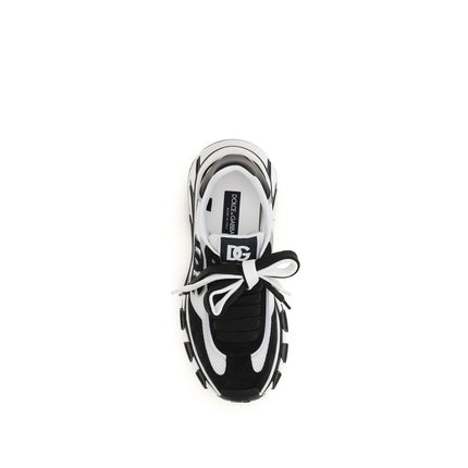 Dolce & Gabbana Black Calf Leather Bos Taurus Athletic Sneakers