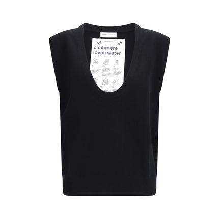 Extreme Cashmere Black Elastane Sleeveles Sweater