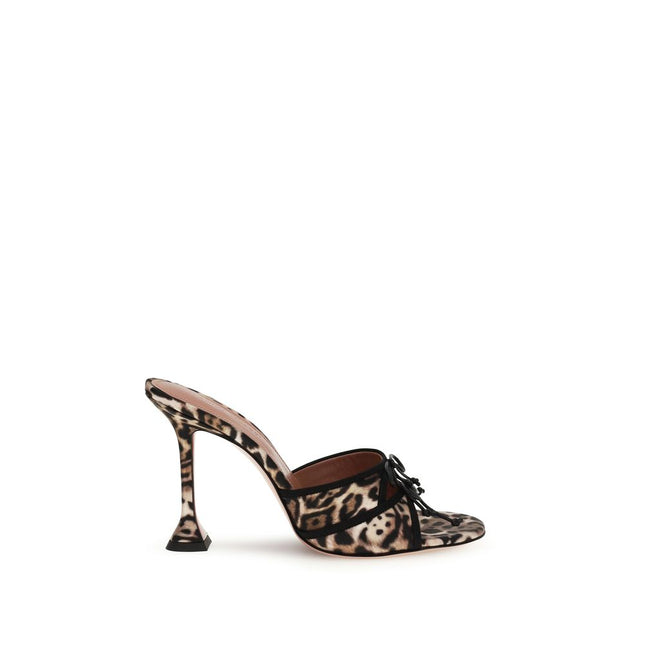 Amina Muaddi Multicolor Silk Platform Sandals