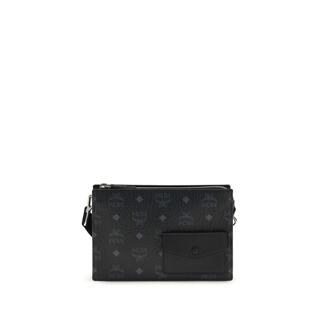 MCM Black Calf Leather Bos Taurus Shoulder Bag