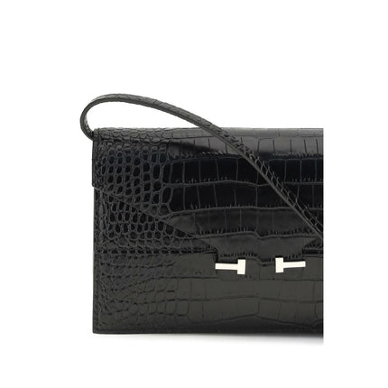 Tom Ford Black Calf Leather Bos Taurus Shoulder Bag