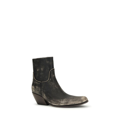 Balenciaga Black Calf Leather Bos Taurus Ankle Boots