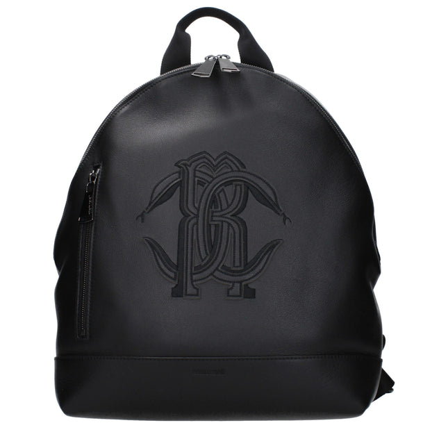 Roberto Cavalli Black Leather Backpack