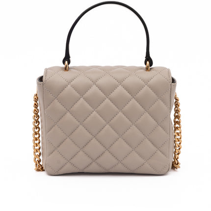 Versace Taupe Quilted Leather Handbag