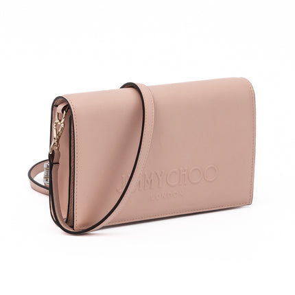 Jimmy Choo Podwer Pink Avenue Leather Shoulder Strap Bag