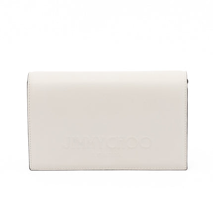 Jimmy Choo White Avenue Leather Shoulder Strap Bag