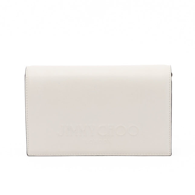 Jimmy Choo White Avenue Leather Shoulder Strap Bag