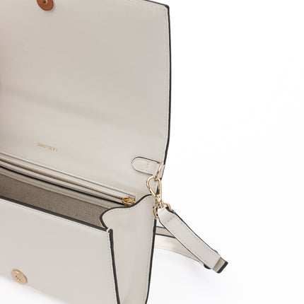 Jimmy Choo White Avenue Leather Shoulder Strap Bag