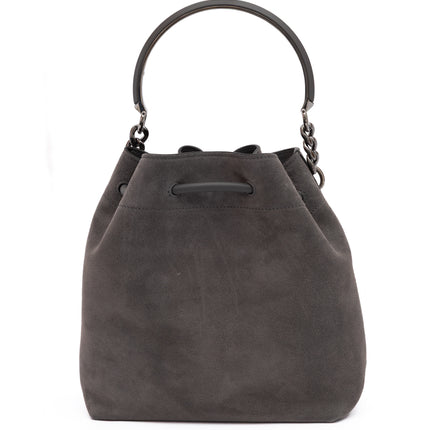 Jimmy Choo Dark Grey Bon Bon Suede Bucket