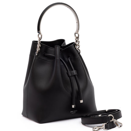 Jimmy Choo Black Bon Bon Leather Bucket