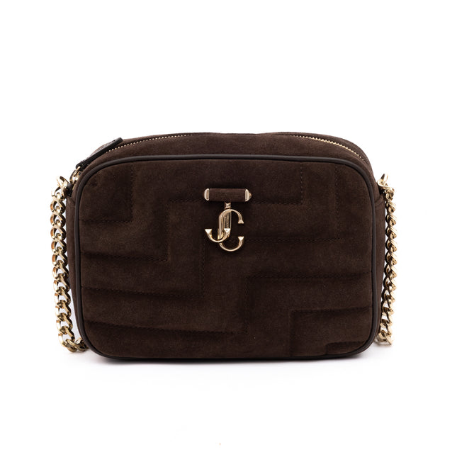 Jimmy Choo Brown Suede Avenue Camera Crossbody Bag