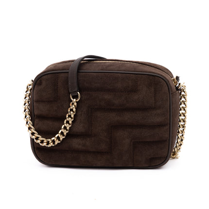 Jimmy Choo Brown Suede Avenue Camera Crossbody Bag