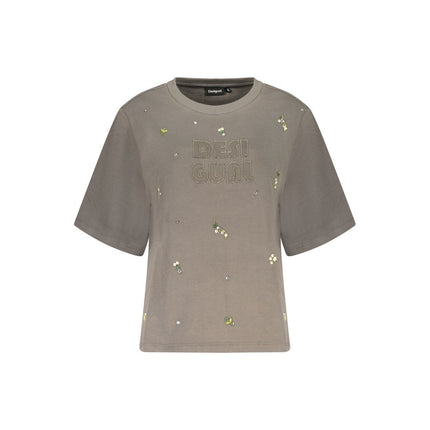 Desigual Grigio Cotton Women Sweatshirt