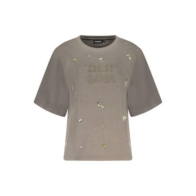 Desigual Grigio Cotton Women Sweatshirt
