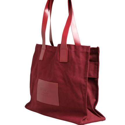 SIF JAKOBS Burgundy Cotton Canvas Shopping Tote Women Borse  Jewellery Bag
