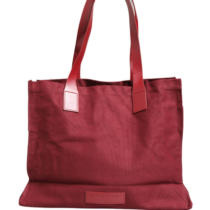 SIF JAKOBS Burgundy Cotton Canvas Shopping Tote Women Borse  Jewellery Bag