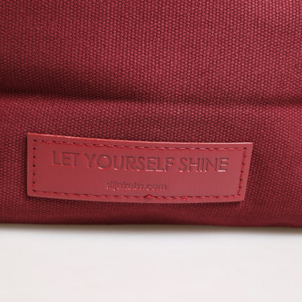 SIF JAKOBS Burgundy Cotton Canvas Shopping Tote Women Borse  Jewellery Bag