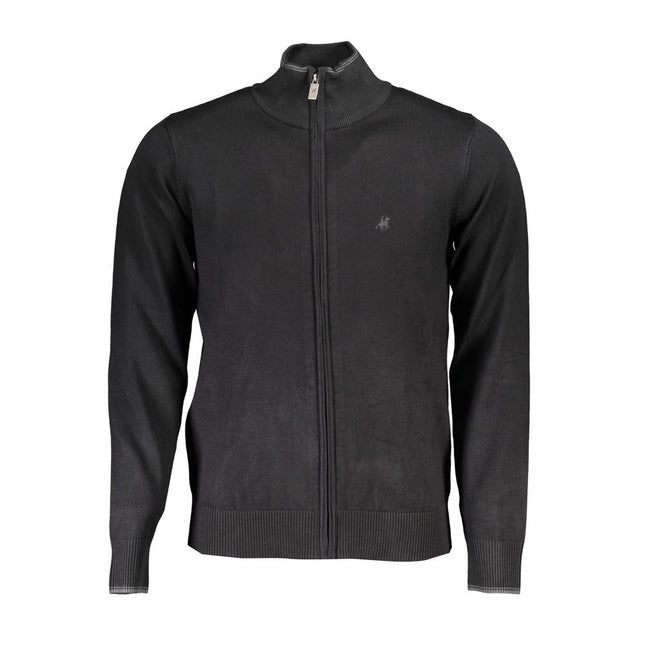 U.S. Grand Black Viscose Men Cardigan
