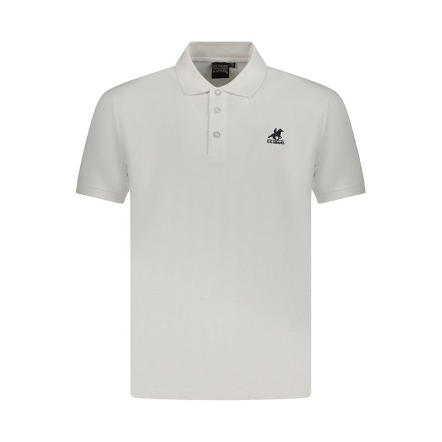 U.S. Grand White Cotton Men Polo Shirt