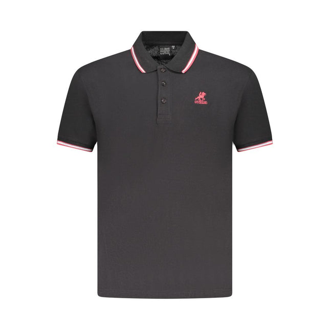 U.S. Grand Black Cotton Mens Polo Shirt