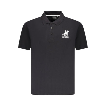 U.S. Grand Black Cotton Men Polo