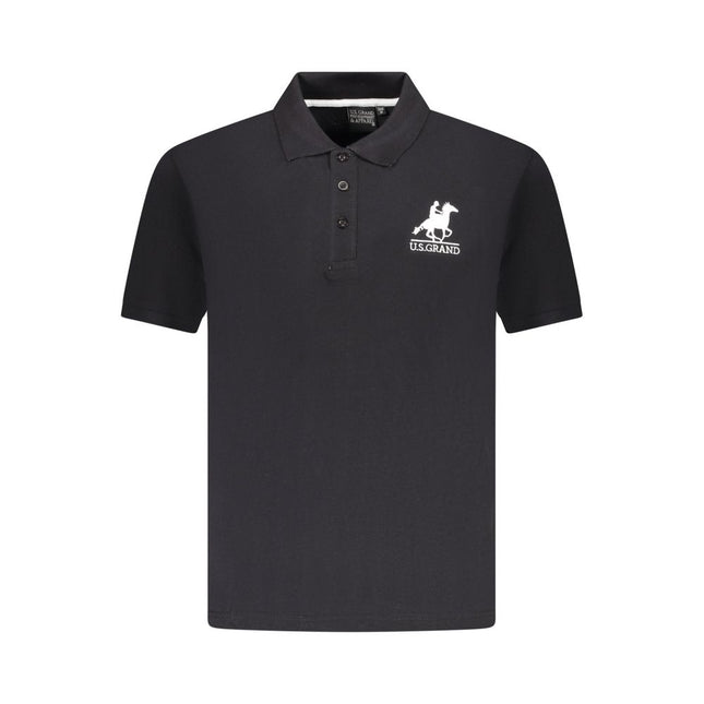 U.S. Grand Black Cotton Men Polo