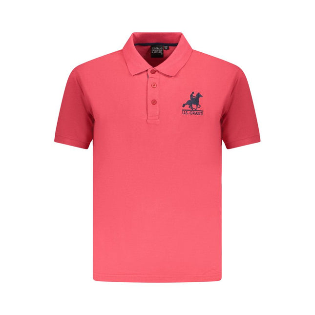 U.S. Grand Red Cotton Men Polo Shirt