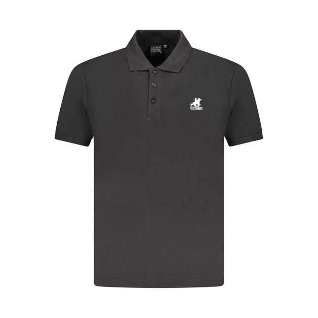 U.S. Grand Polo Black Cotton Mens Polo Shirt