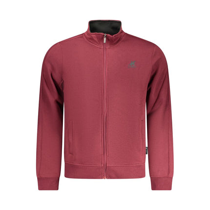 U.S. Grand Red Cotton Men's Sweatshirt with Zip and Pockets